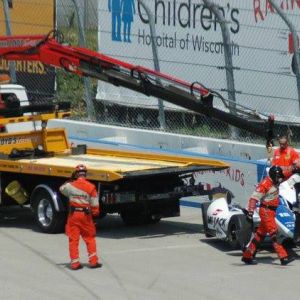 Towing Racecar with Knuckle Boom Crane