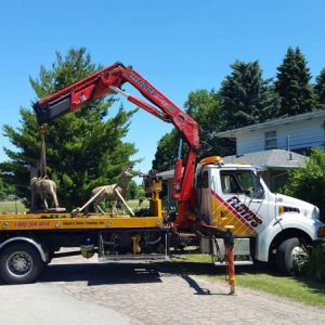 Transporting Deer Taxidermy with Knuckle Boom Crane